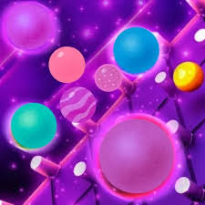 Balls Plido spiral puzzle gameplay showing colorful rainbow balls in snake-like formations with needle-ball control mechanics